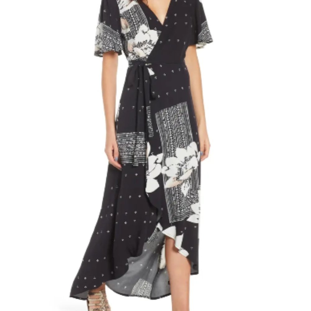 O'Neill Alamante Print Wrap Dress Size M